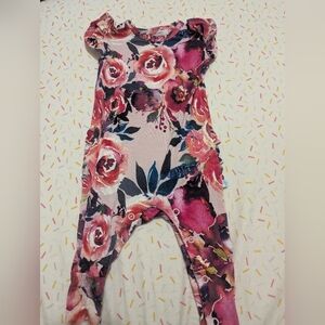 Posh Peanut Floral Bodysuit in Pink and Red